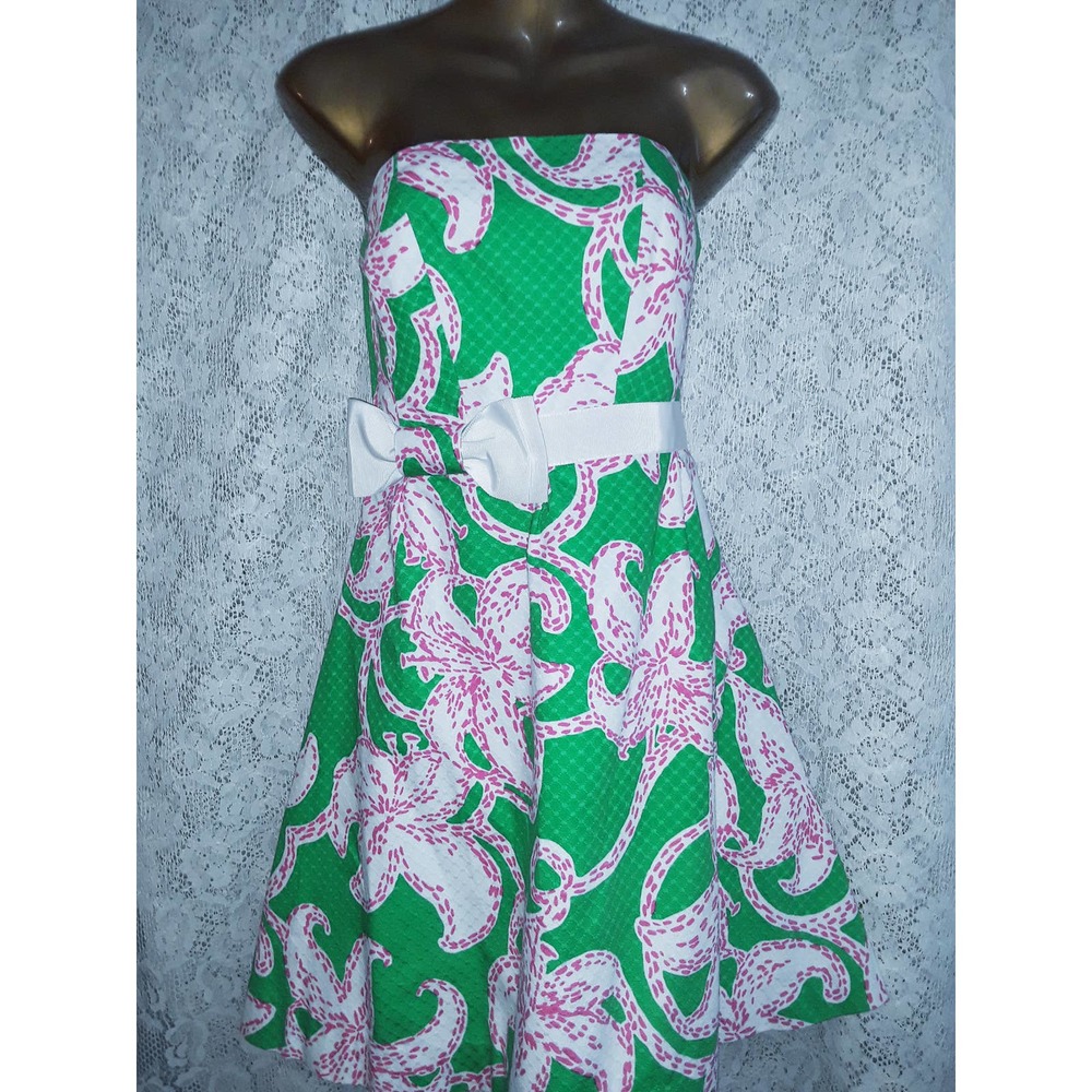 Lilly Pulitzer sz 4 AMBERLY STARFISH TWINKLE Strapless Dress EUC - Picture 8 of 8